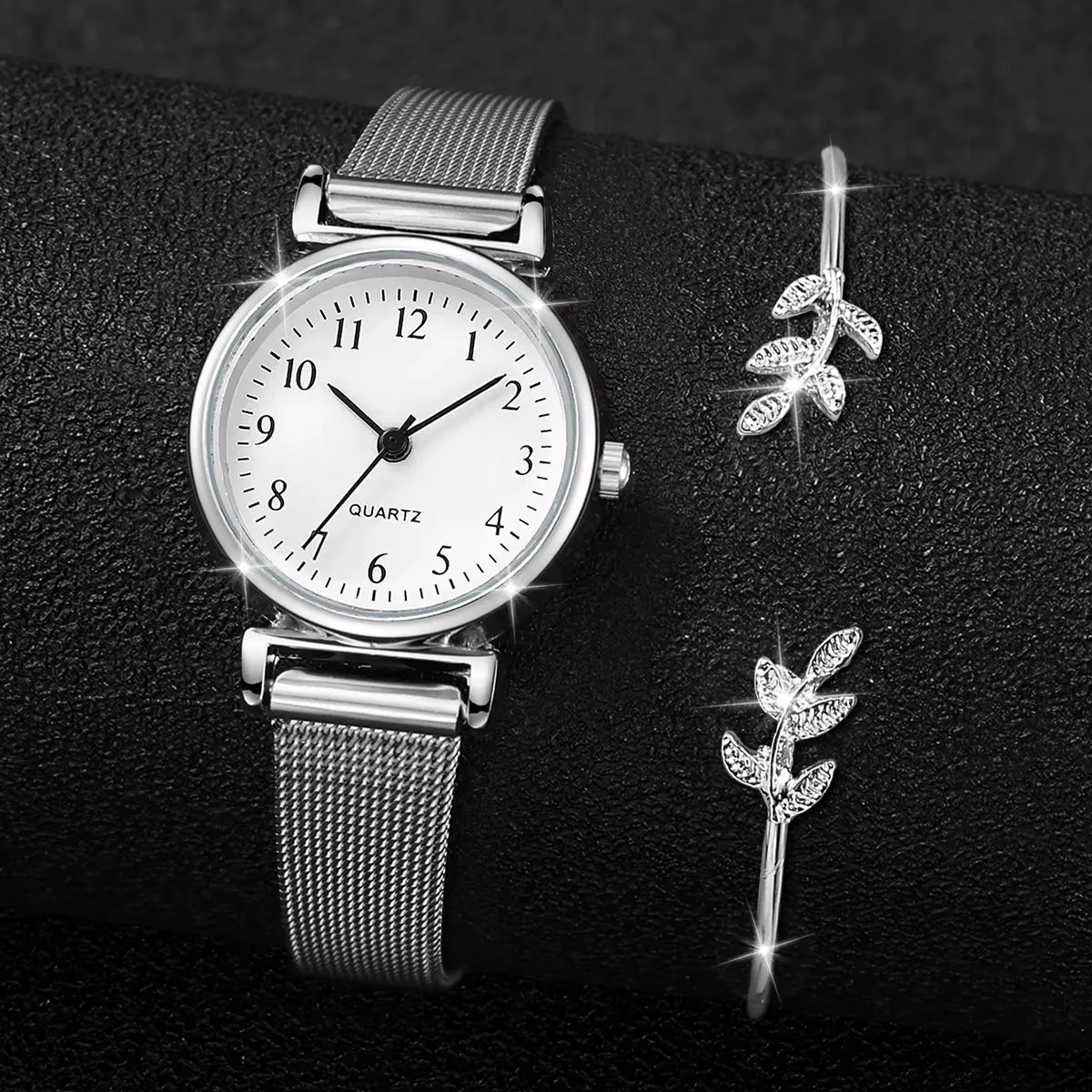 Arabic Dial Women Watch with Free Bracelet ( Standard Delivery )