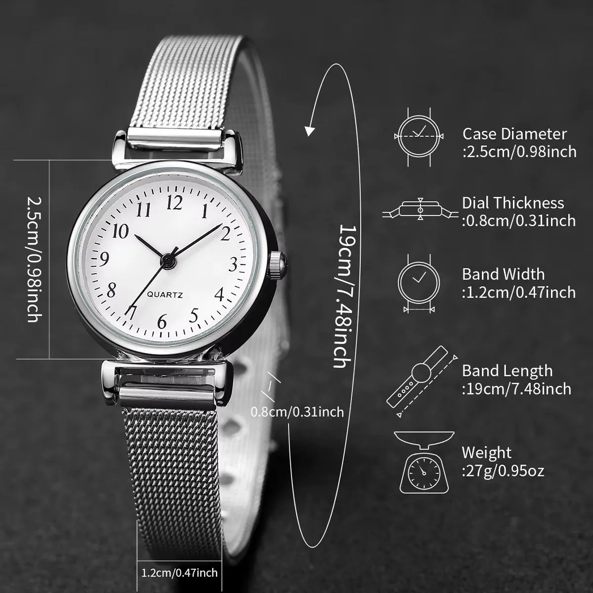 Arabic Dial Women Watch with Free Bracelet ( Standard Delivery )