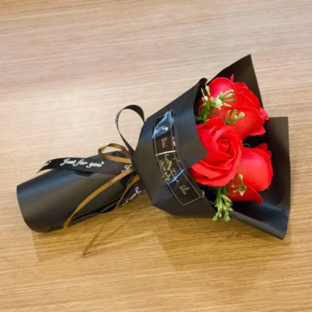 3 Heads Red Artificial Rose Flower( Usa Express )