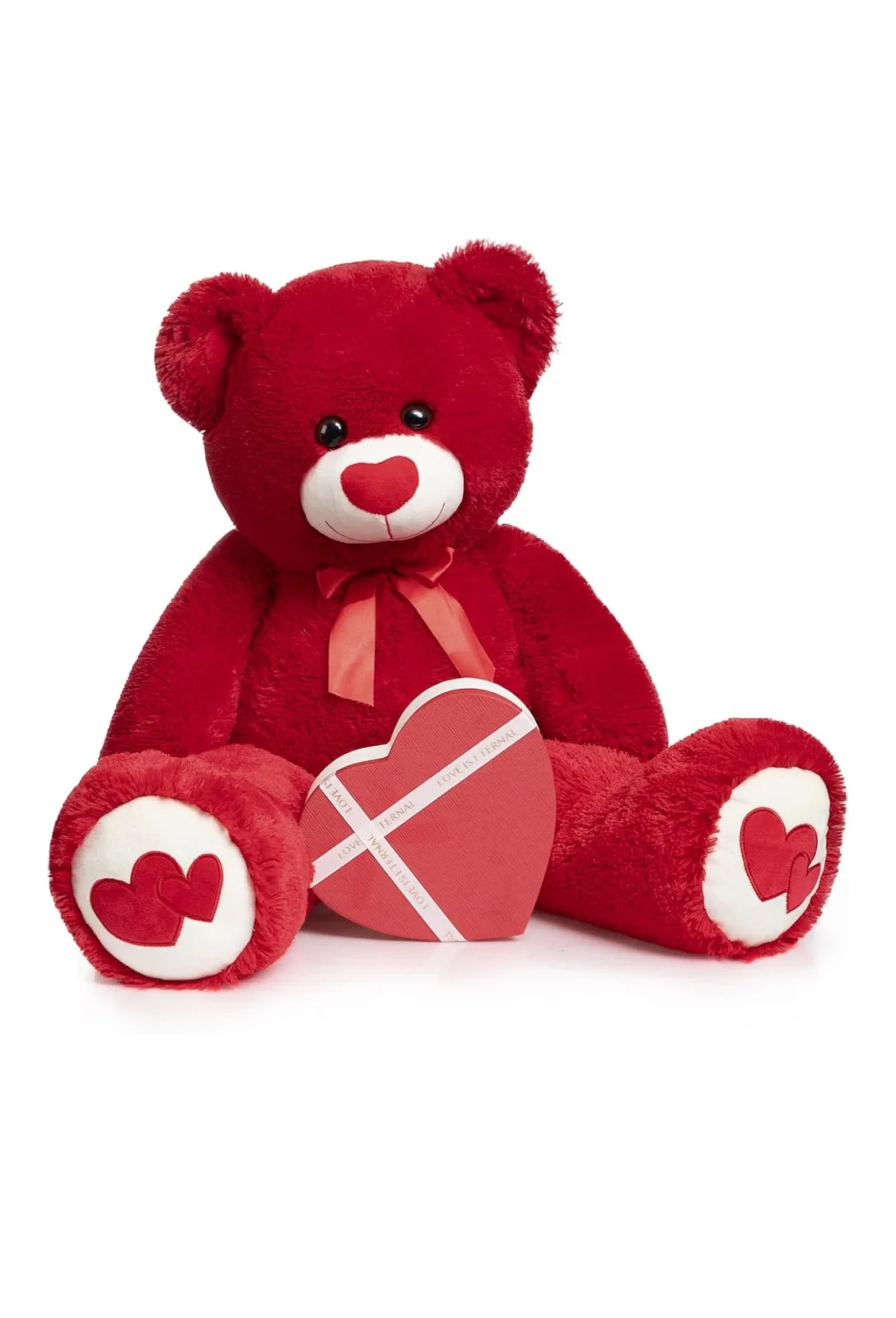 Big Teddy Bear Stuffed Animal Large Bear Plush with Red Heart for Girlfriend and Kids 36 inch Red