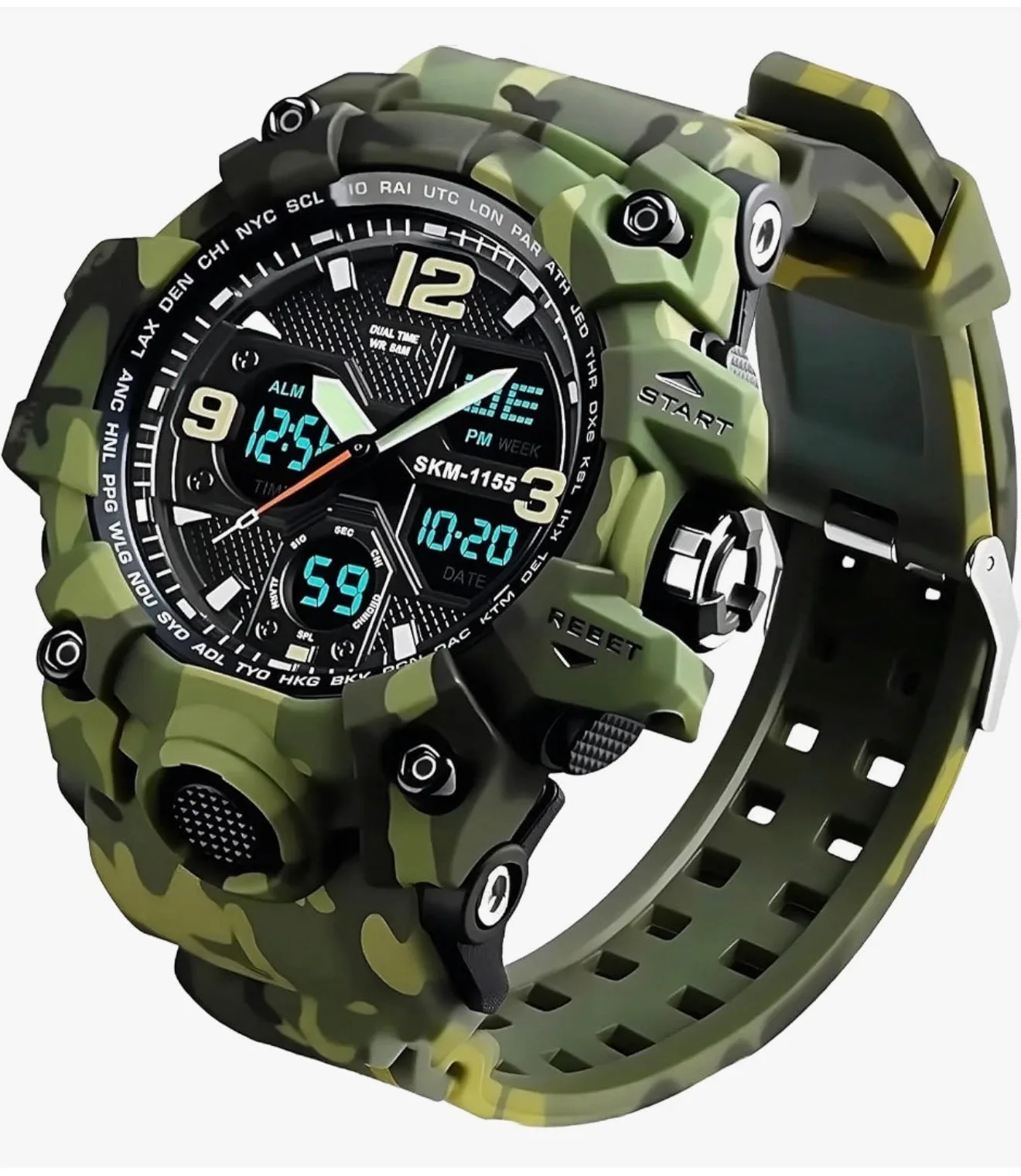 Cortella Mens Watch, Sports Outdoor Military Tactical Date Multi Function Timepiece, Water Resistant LED Alarm Chronograph Style Wrist Watches