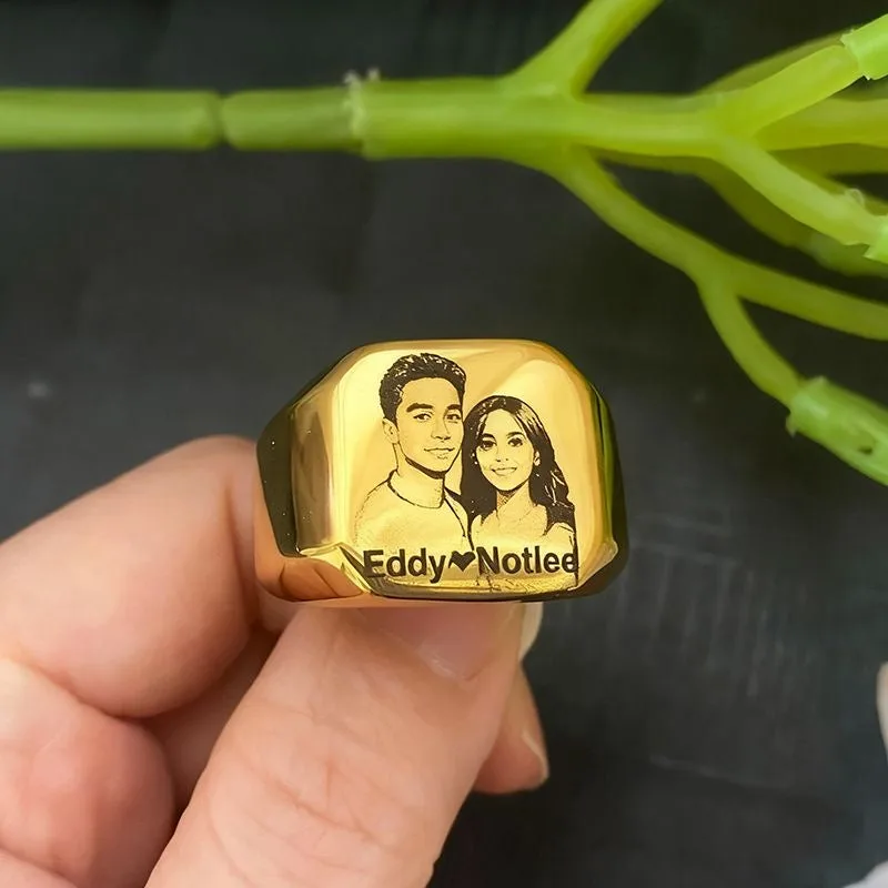 Custom male photo Ring ( Standard Delivery )