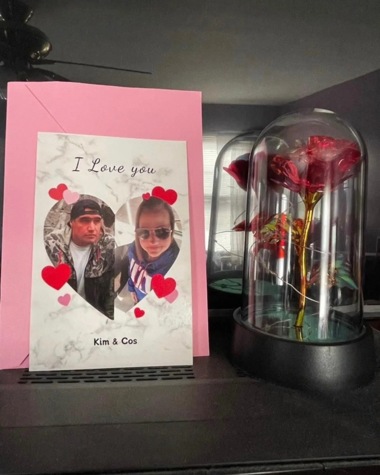 Eternal Light Flower Rose Gift with love card( Usa Express)