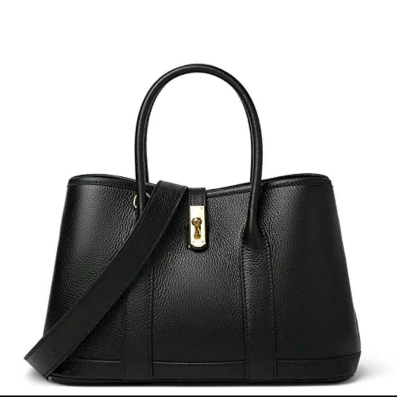 Leather Top Handle Satchel Purse For Women Medium Designer Tote Bag With Twist Lock And Wide Strap