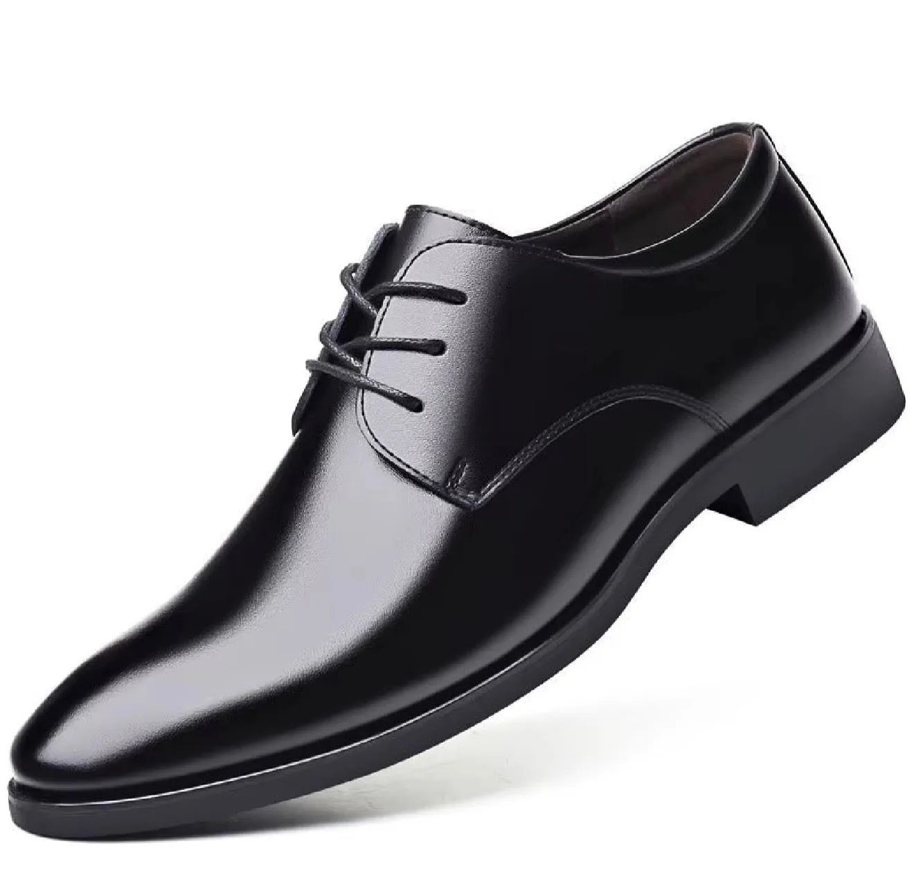 Men's New Business Leather Shoe Pointed Toe Shallow High Heel Shoe ( Standard Delivery )