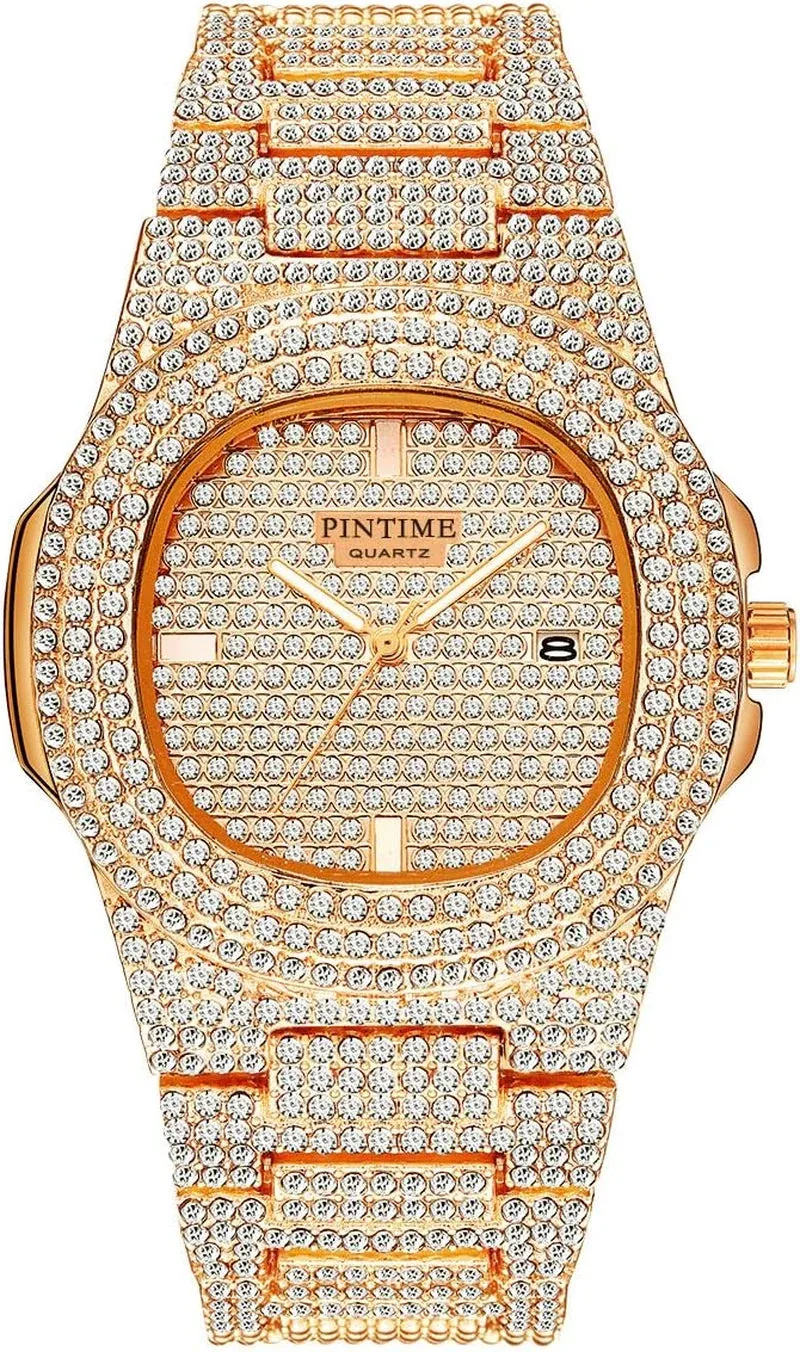Unisex Full Bling Iced-Out Cuban Watc( Usa Express )