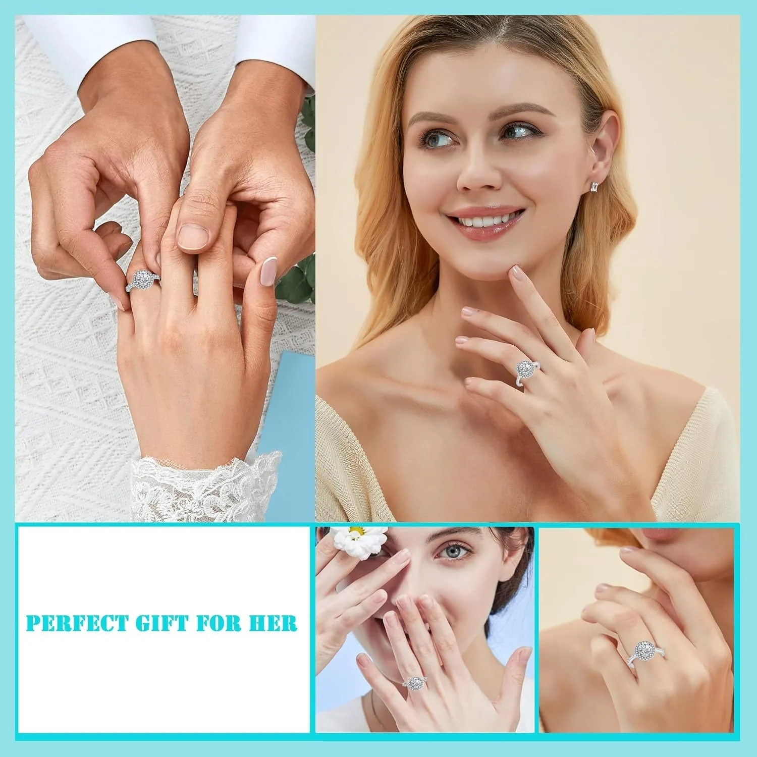 Moissanite Adjustable Engagement Ring ( Usa Express )