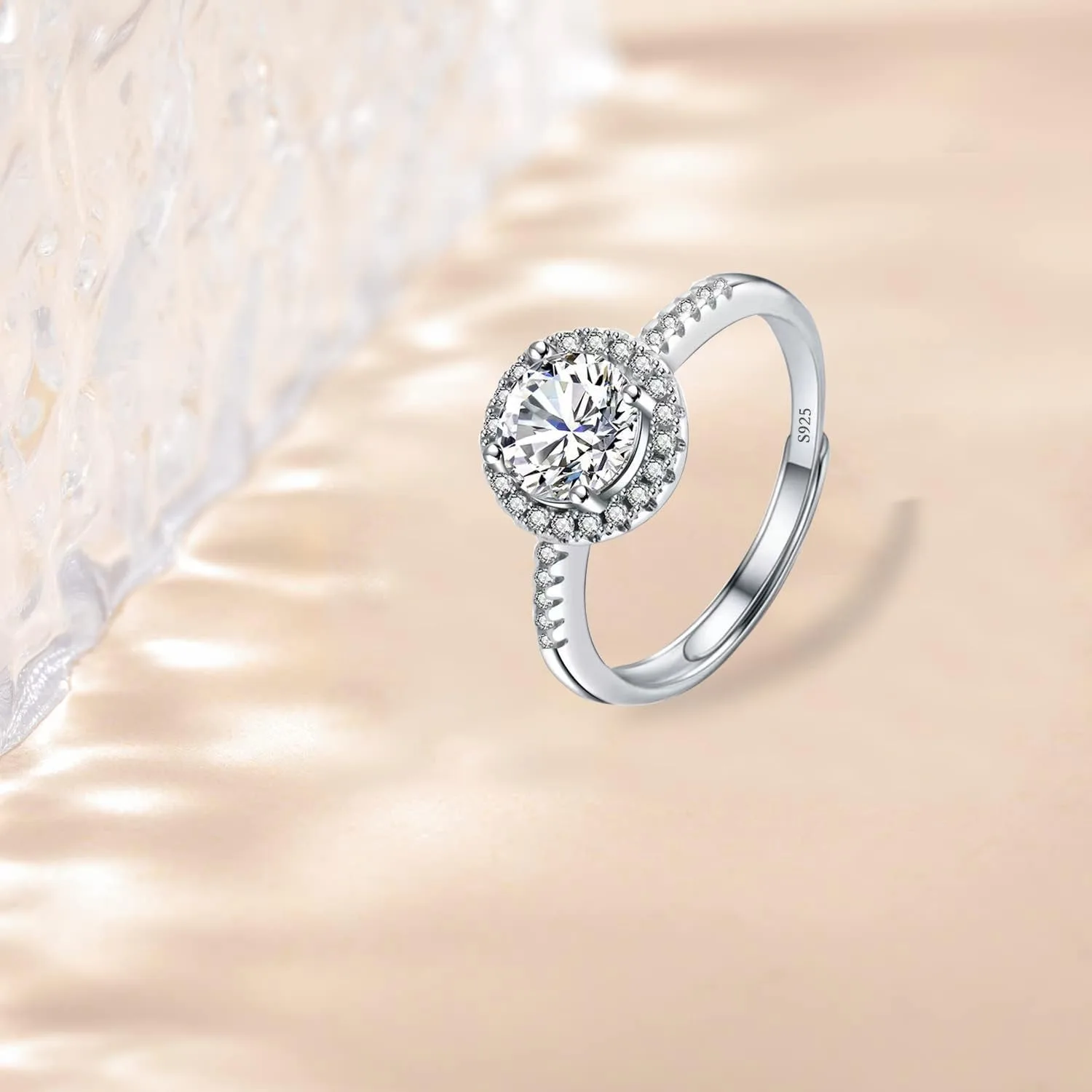 Moissanite Adjustable Engagement Ring ( Usa Express )