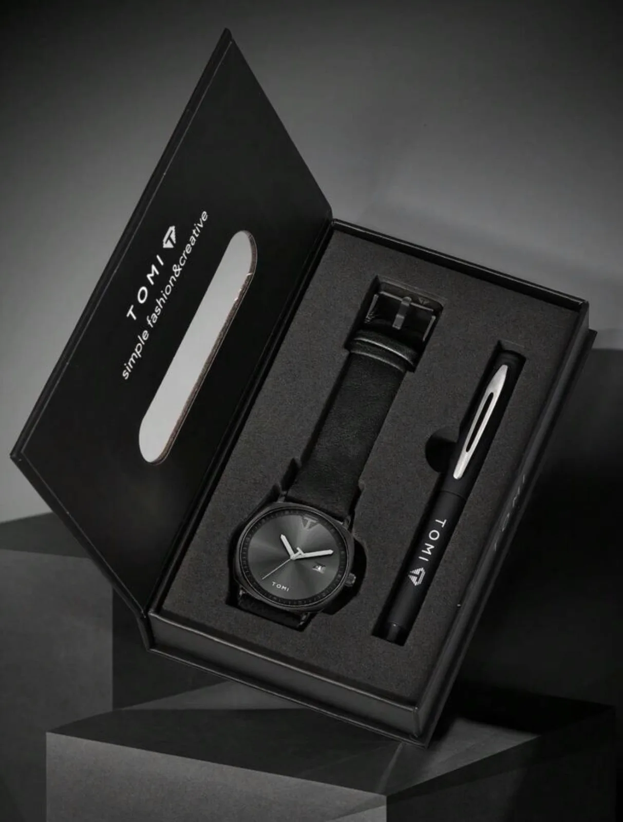 Quartz Men's Gift Set Watch With Business Pen, Light Luxury Commuter Holiday Gift Watch( Usa Express )