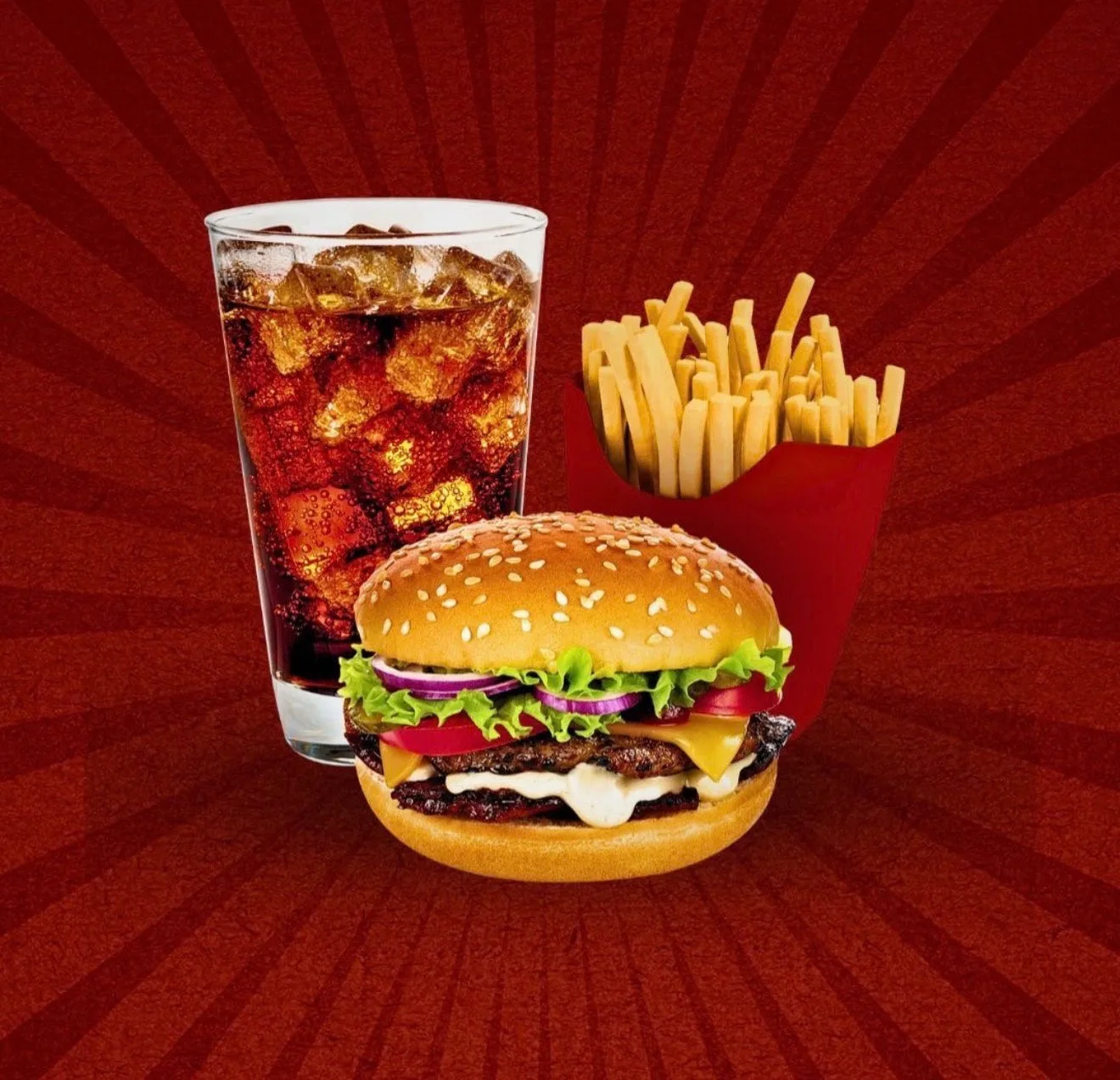 Burger,chips,Free Coke ( Same Day Delivery Usa )