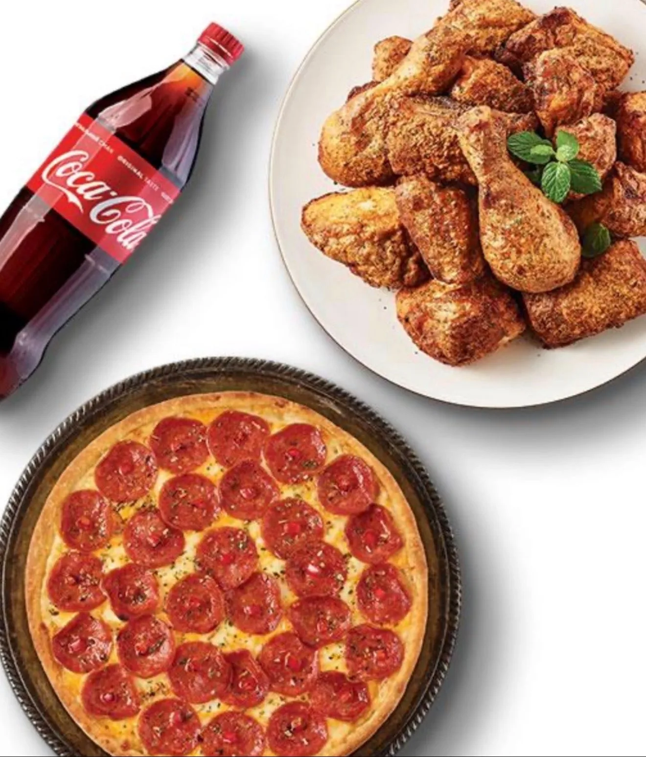 Rising Crust Pepperoni Pizza,Chicken,Free Coke ( Same Day Delivery Usa ) (Copy)