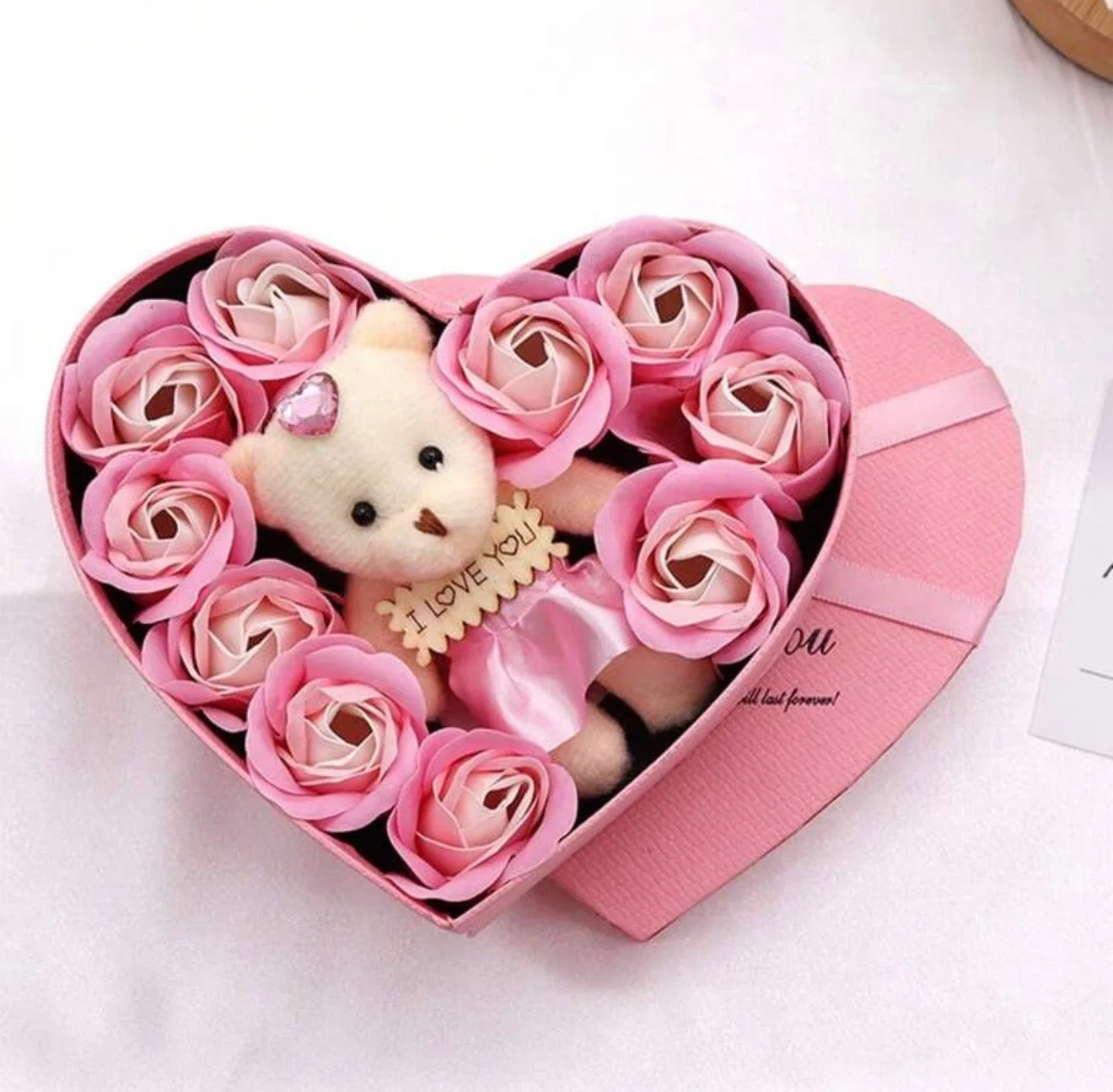 Rose Soap Flower Heart-Shaped Gift Box, Gift For Valentine's Day, Mother's Day, Birthday