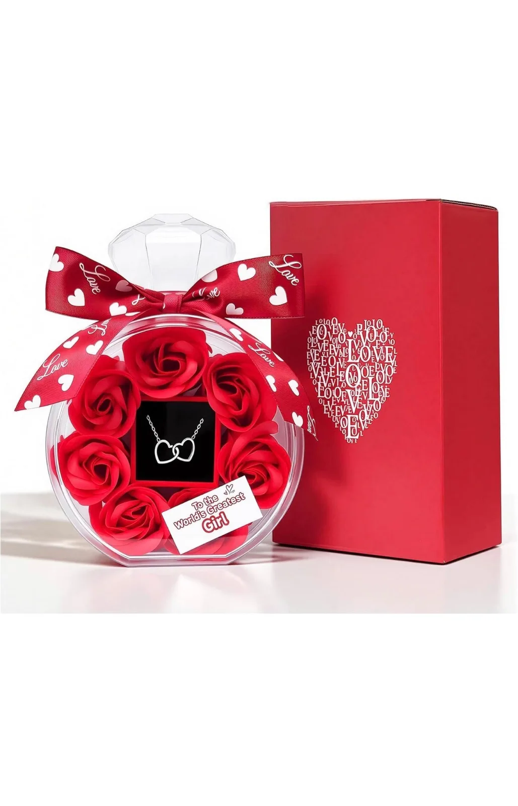Rose with Necklace and Free Jewelry Box ( Standard Delivery ))