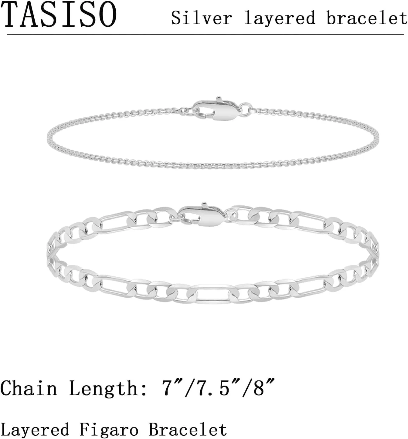 Silver Layered Chain Bracelets for Men ( Usa Express )