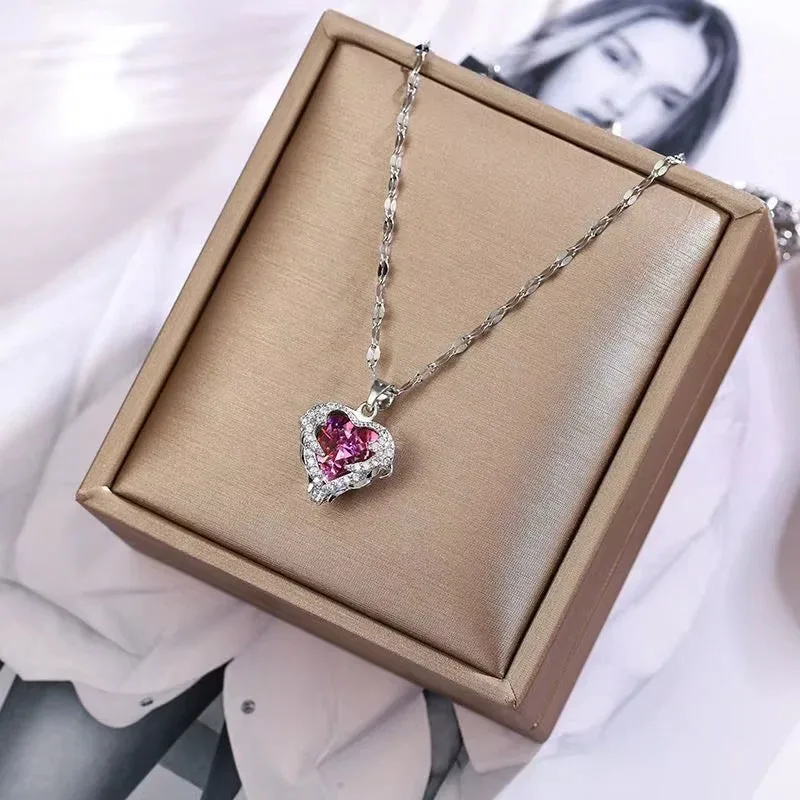 Crystal Ocean Heart Necklace for Women ( Standard Delivery )