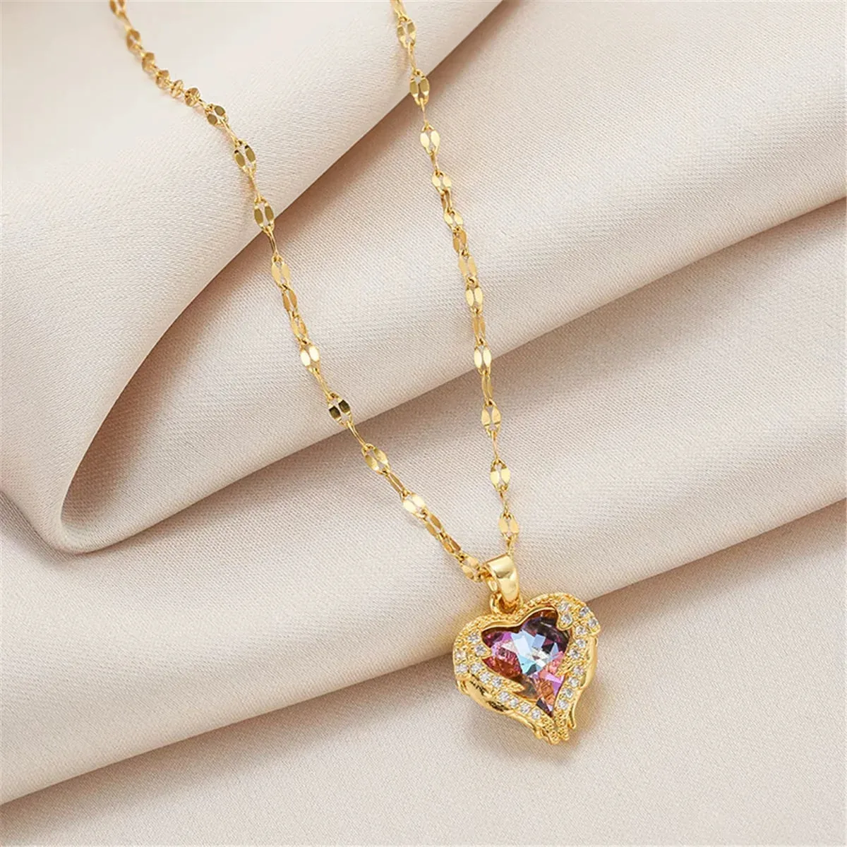 Crystal Ocean Heart Necklace for Women ( Standard Delivery )