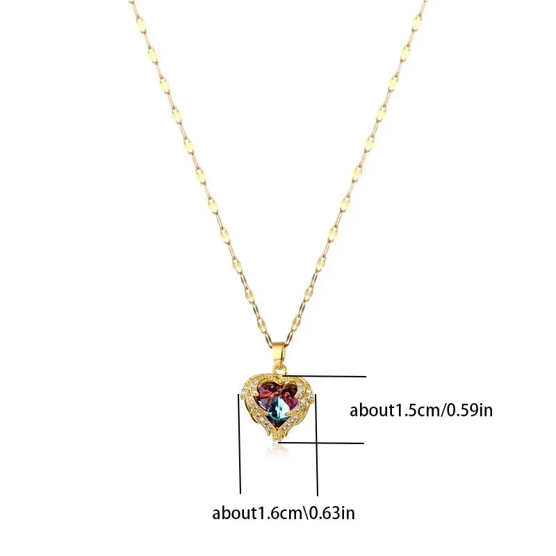 Crystal Ocean Heart Necklace for Women ( Standard Delivery )
