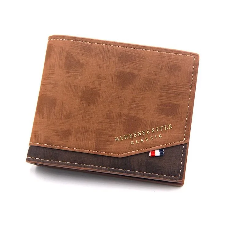 Wallet brown PU Material 4 Card Holder 2 Money Pockets