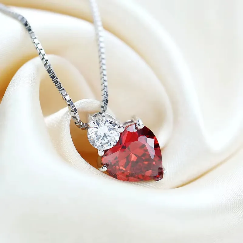 Zircon Heart Necklaces ( Standard Delivery )