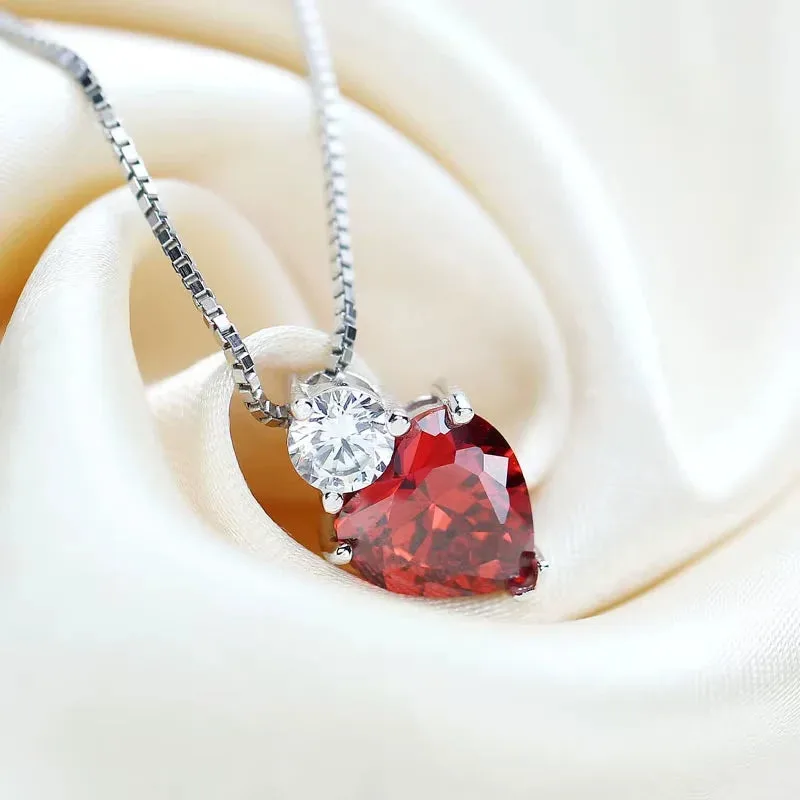 Zircon Heart Necklaces ( Standard Delivery )