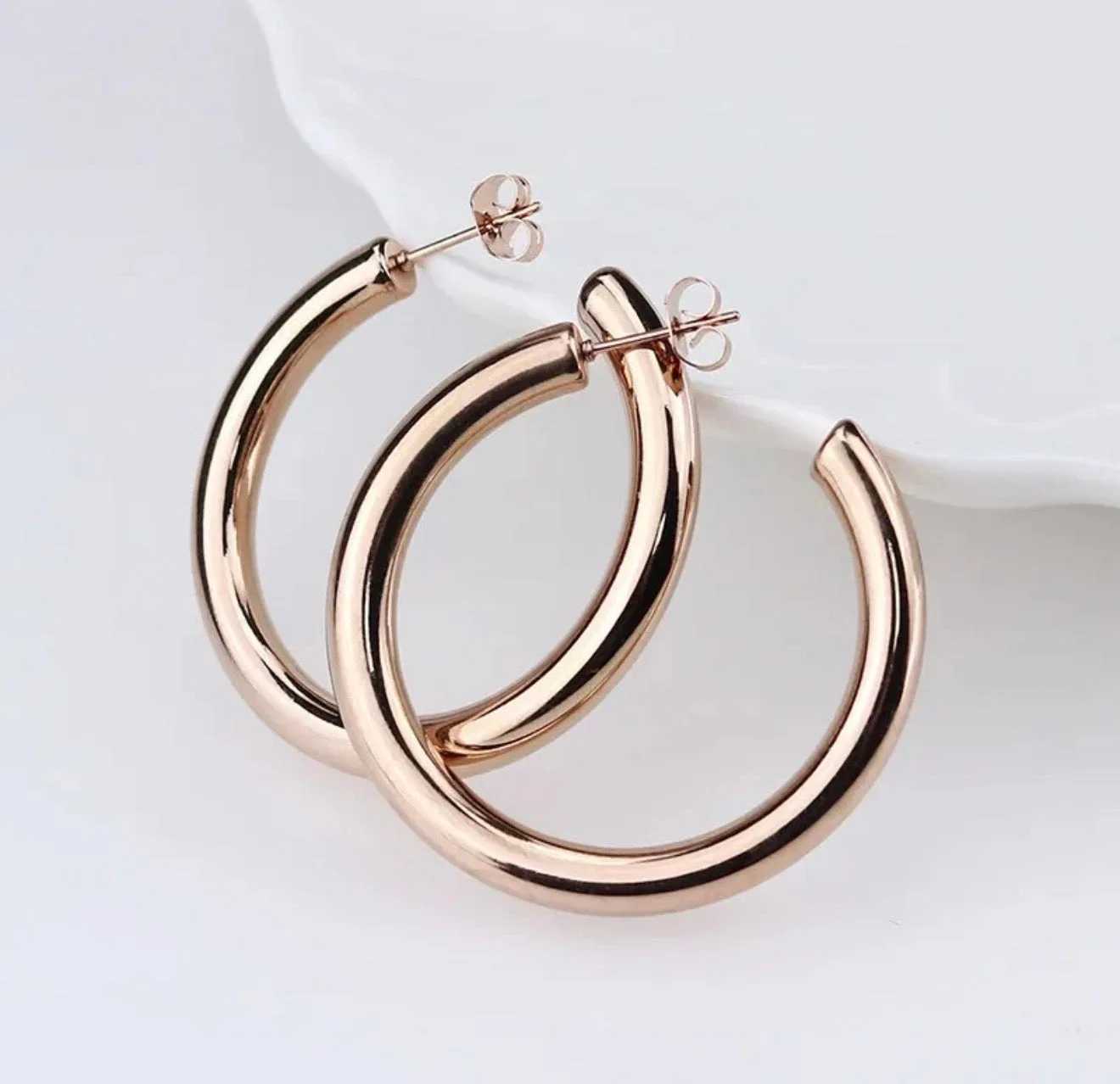 Women's Fashion Jewelry Gold Rose Gold & Silver Rhinestone Hoop Earrings (Standard Delivery)
