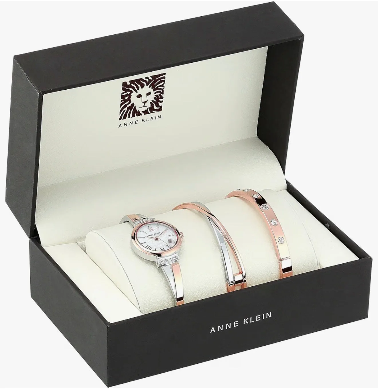 Women's Premium Crystal Accented Bangle Watch Set