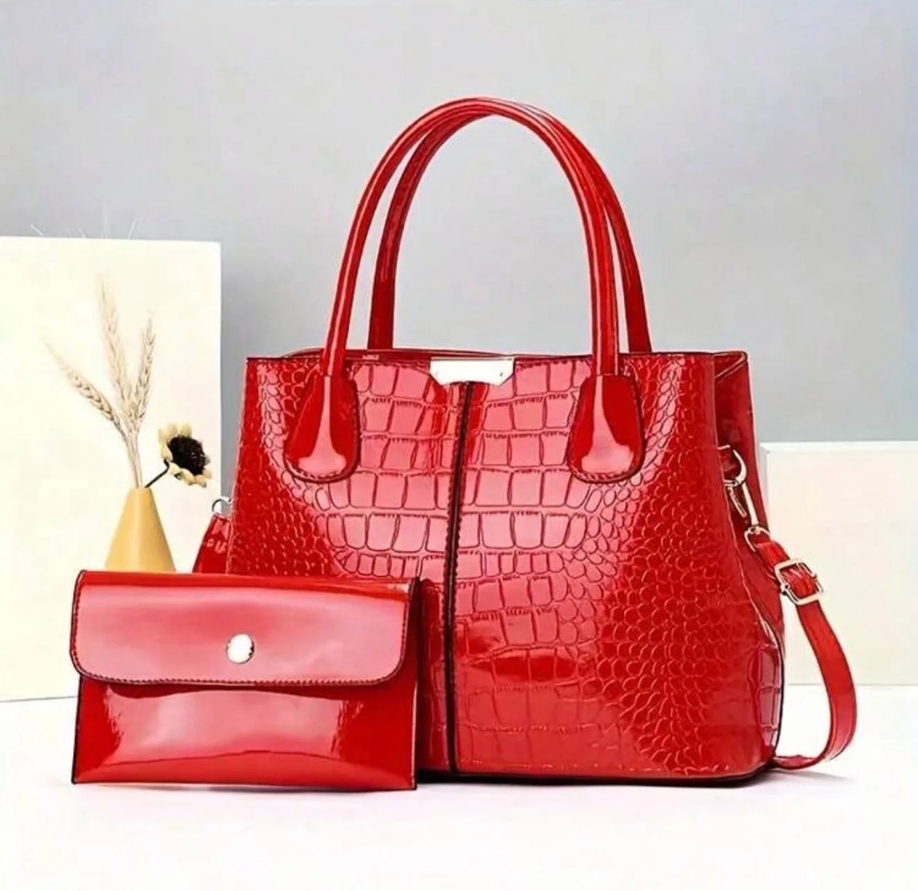 Women's Tote Bag 2024 Winter New European And American Fashion Crocodile Pattern Single Shoulder Crossbody Bag