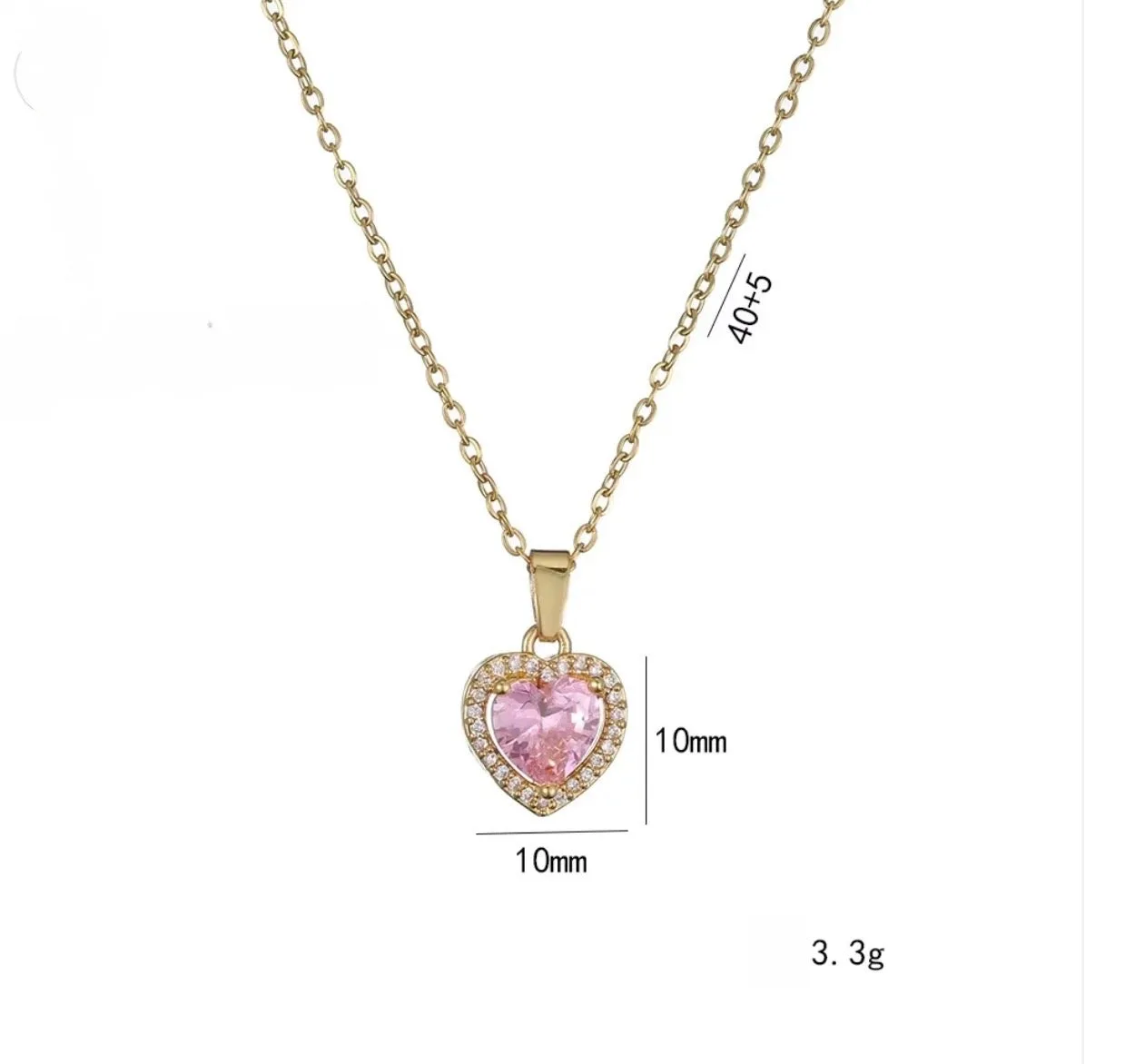 Pink Heart-Shaped Necklace for Women ( Standard Delivery )